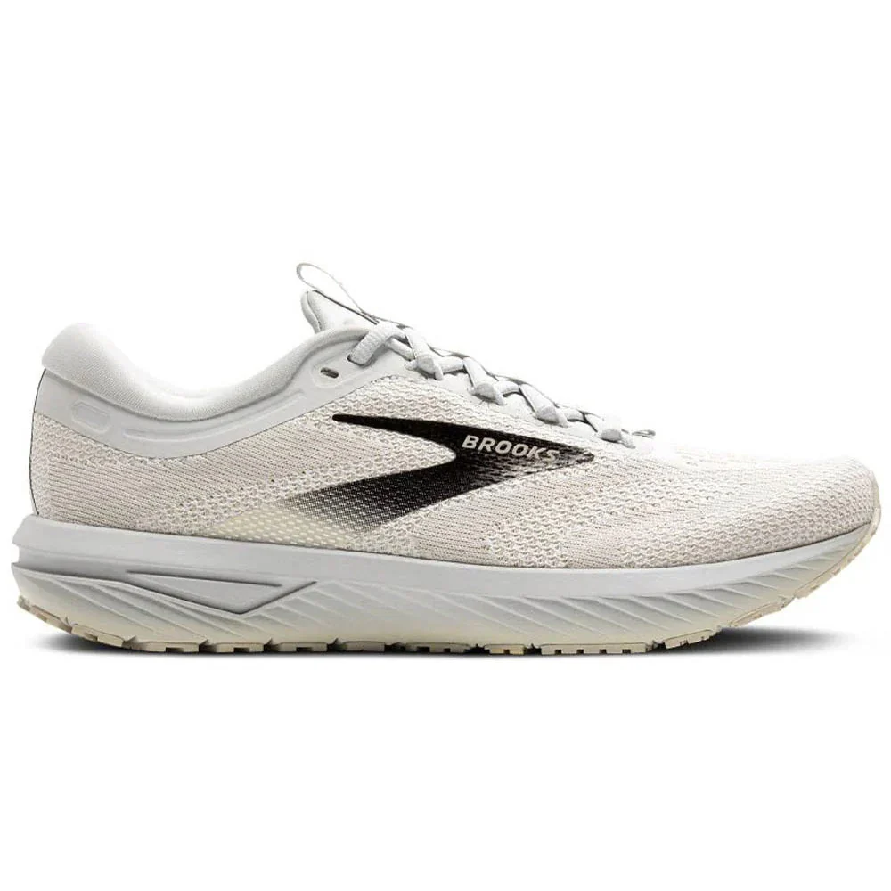 Men's Brooks Revel 7, White/Pelican/Black, 12.5 D Medium