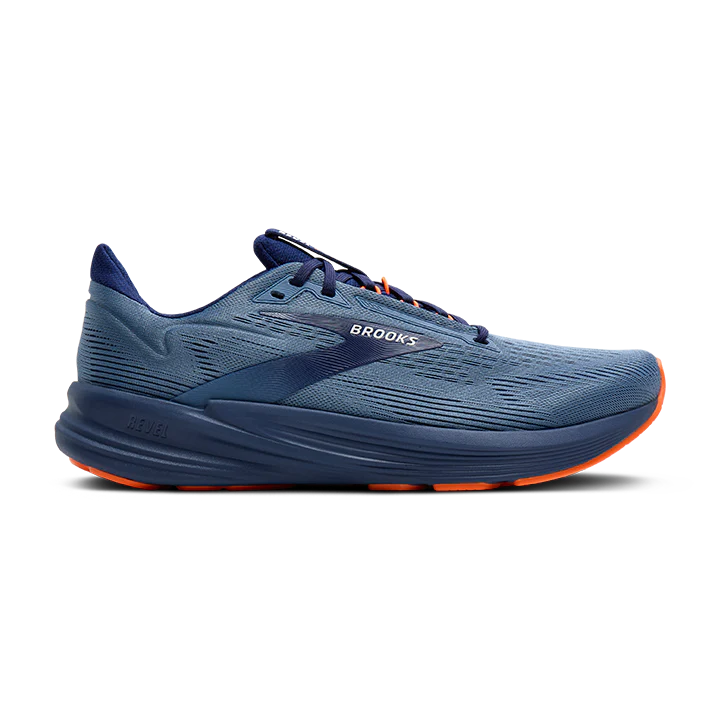 Men's Brooks Revel 8, Blue/Blue/Orange, 12 D Medium