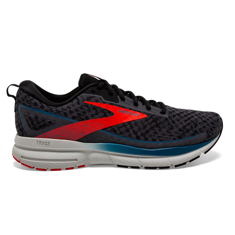 Men's Brooks Trace 3, Blackened Pearl/Red/Blue, 11 D Medium