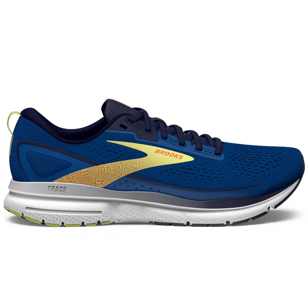 Men's Brooks Trace 3, Blue/Peacoat/Yellow, 8 D Medium