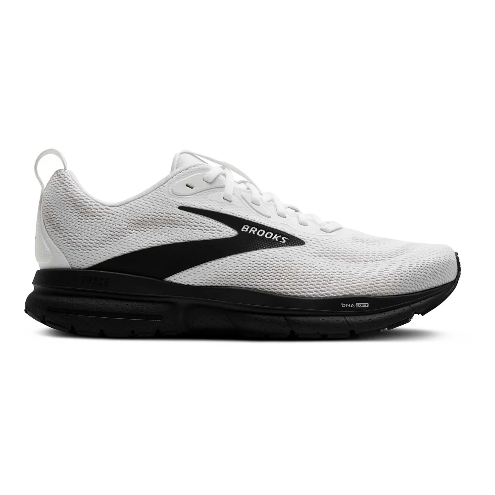 Men's Brooks Trace 4, Bright White/Oyster/Black, 15 D Medium
