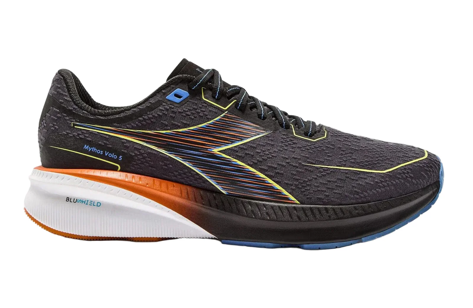 Men's Diadora Mythos Blushield Volo 5, Blk/Sulphur Spring/Ultramarine