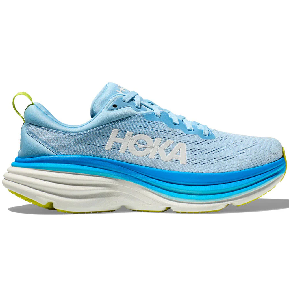 Men's Hoka Bondi 8, Airy Blue/Diva Blue, 9.5 D Medium