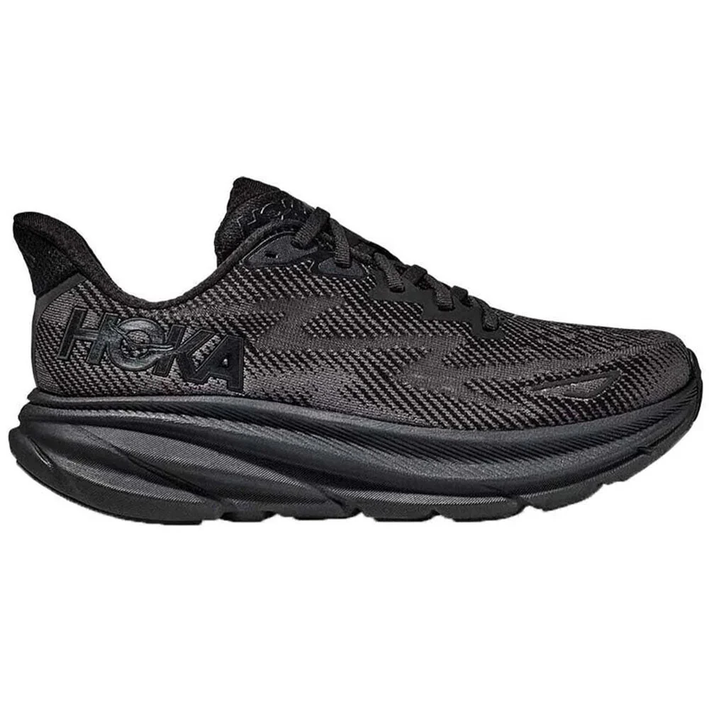 Men's Hoka Clifton 9, Black/Black, 8.5 D Medium