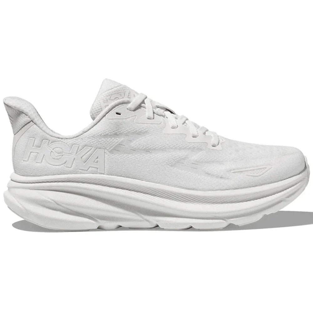 Men's Hoka Clifton 9, White/White, 7.5 D Medium