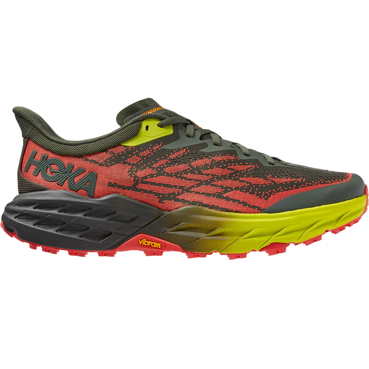 Men's Hoka Speedgoat 5, Thyme/Fiesta, 11.5 D Medium