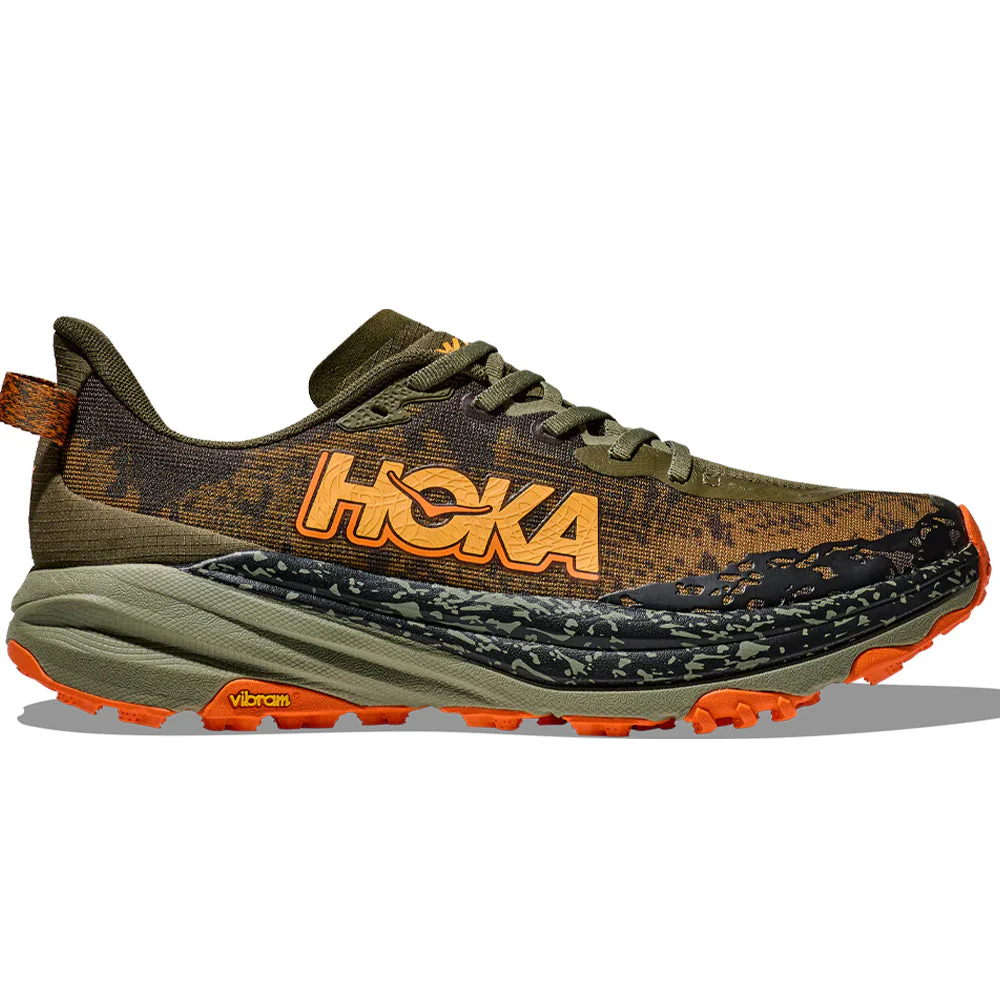 Men's Hoka Speedgoat 6, Antique Olive/Squash, 11.5 D Medium