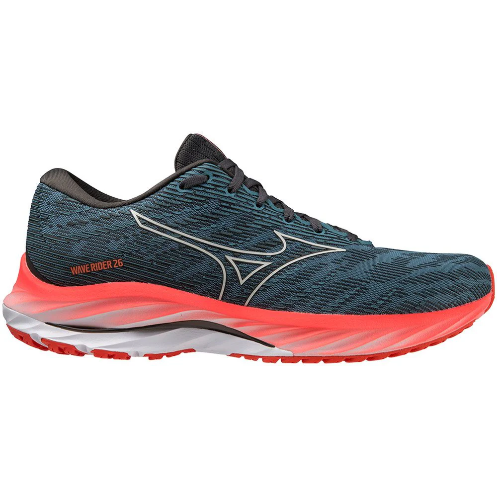 Men's Mizuno Wave Rider 26, Provincial Blue/Nimbus Cloud, 9 D Medium
