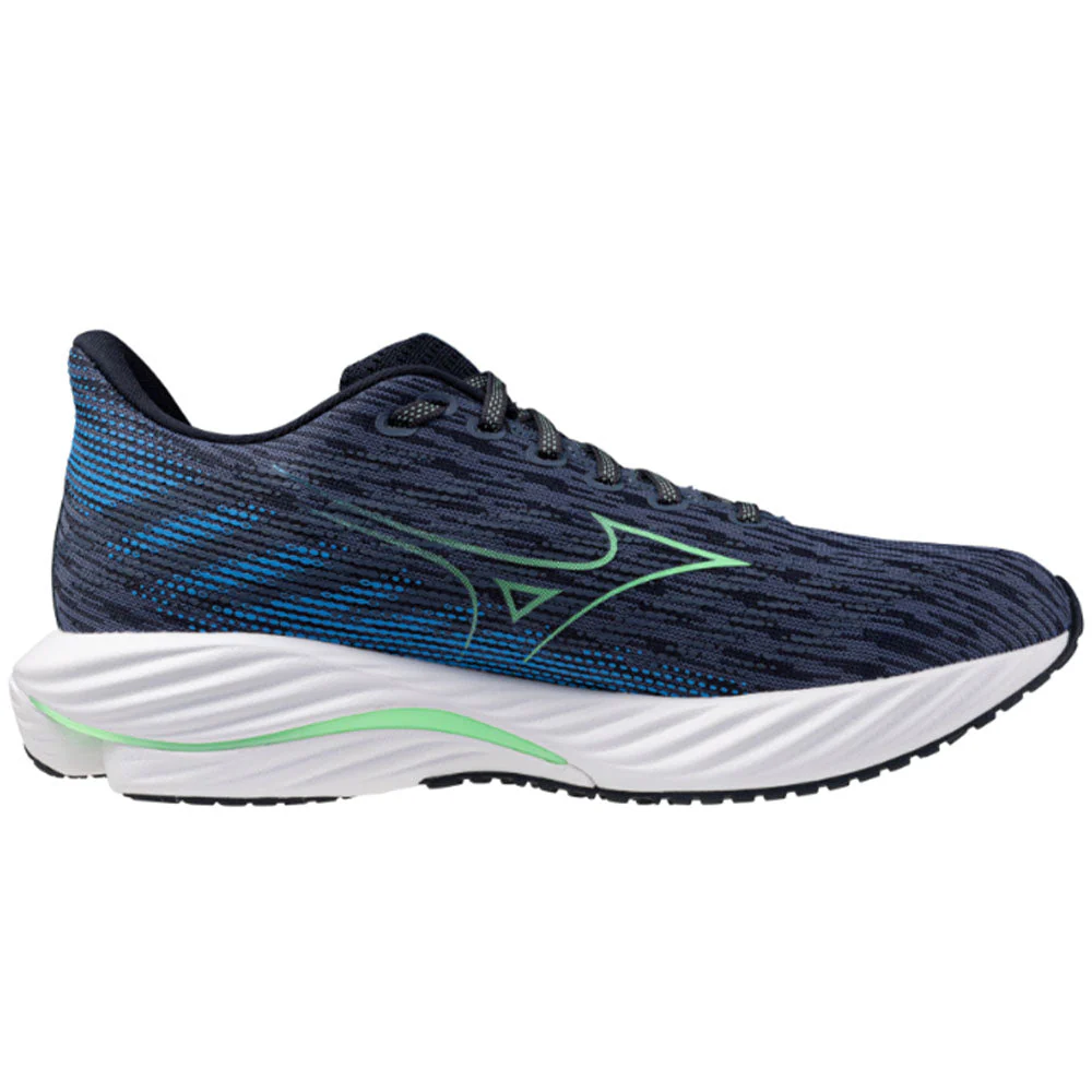 Men's Mizuno Wave Rider 28, Vintage Indigo/Neo Mint, 12 D Medium