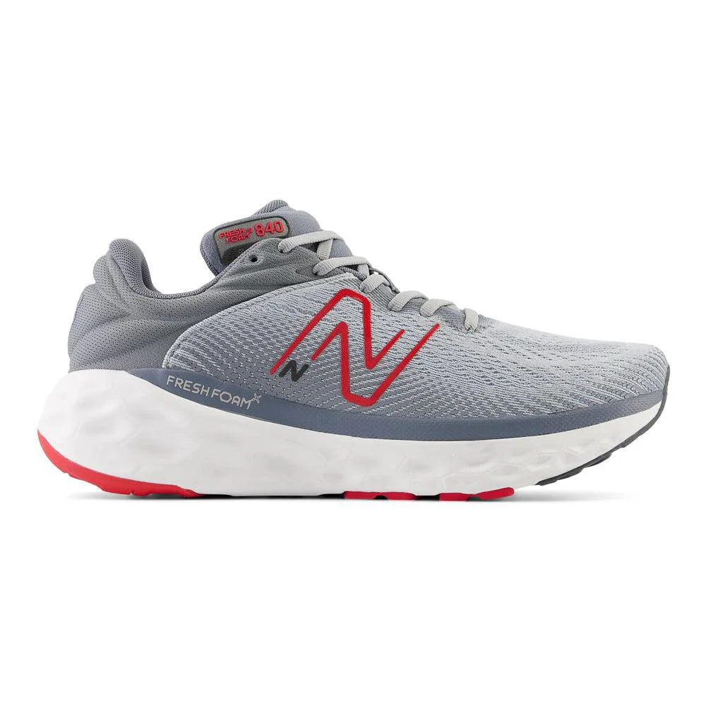 Men's New Balance Fresh Foam X 840v1, Aluminum Grey/True Red, 12 D Medium