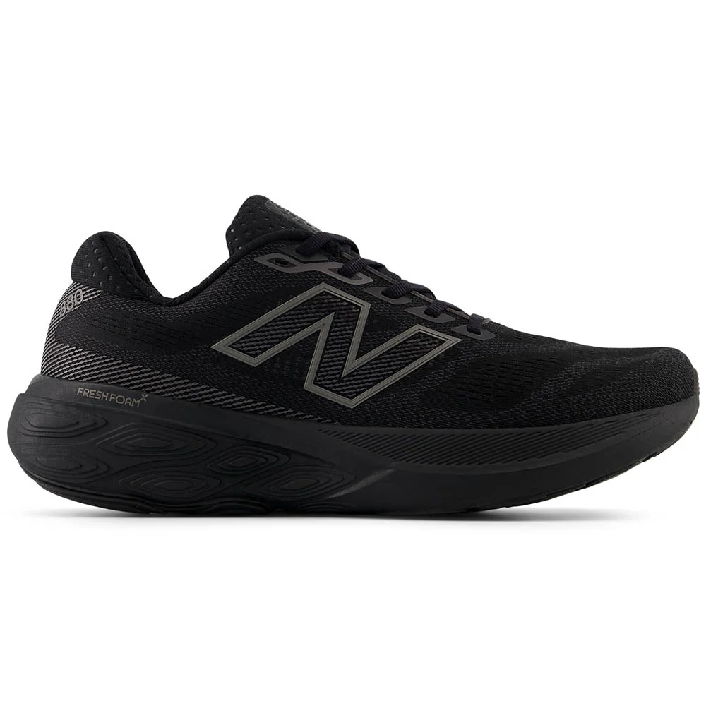 Men's New Balance Fresh Foam X 880v15, Black/Black/Black Metallic, 14 4E Extra Wide