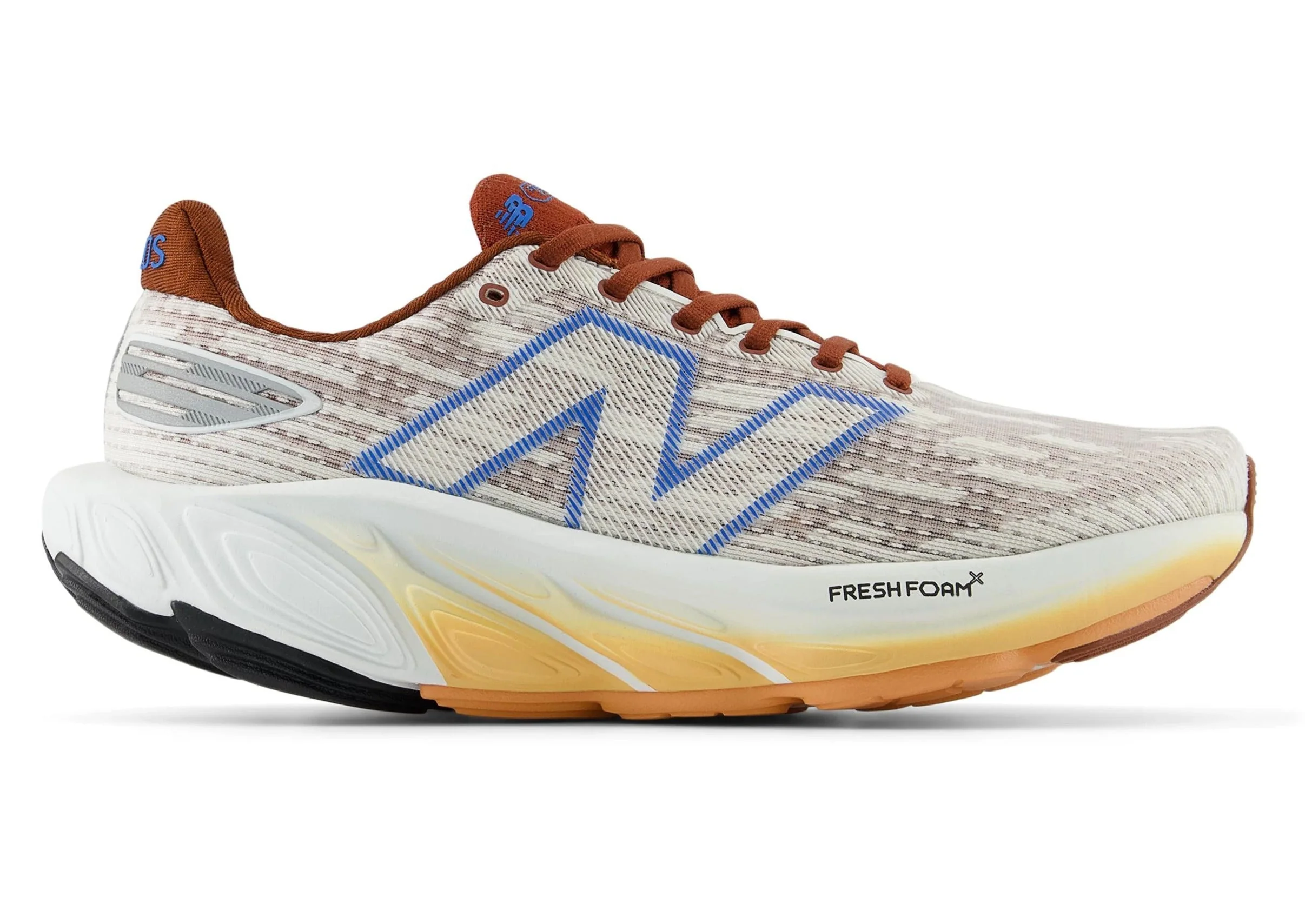 Men's New Balance Fresh Foam X Balos, White/Relic Brown, 10 D Medium