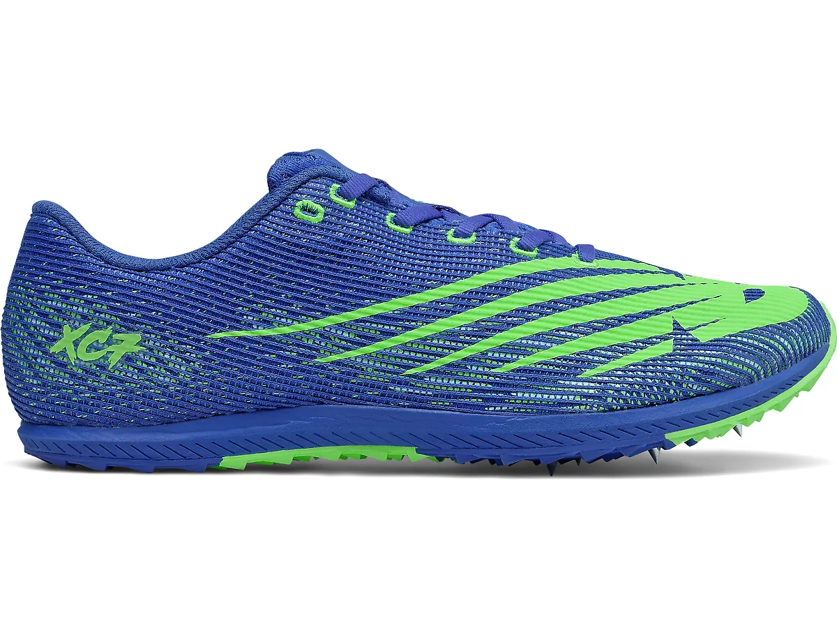 Men's New Balance XC Seven V3, Cobalt/Lime Green, 11.5 D Medium