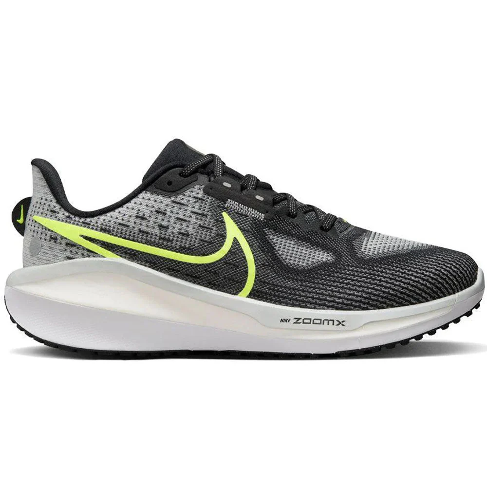 Men's Nike Vomero 17, Black/Volt/Lt Smoke Grey/White, 12 D Medium