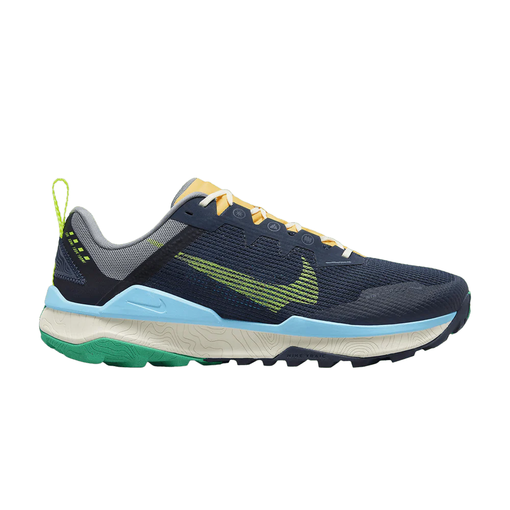 Men's Nike Wildhorse 8, Obsidian/Cool Grey/Baltic Blue/Volt, 10 D Medium
