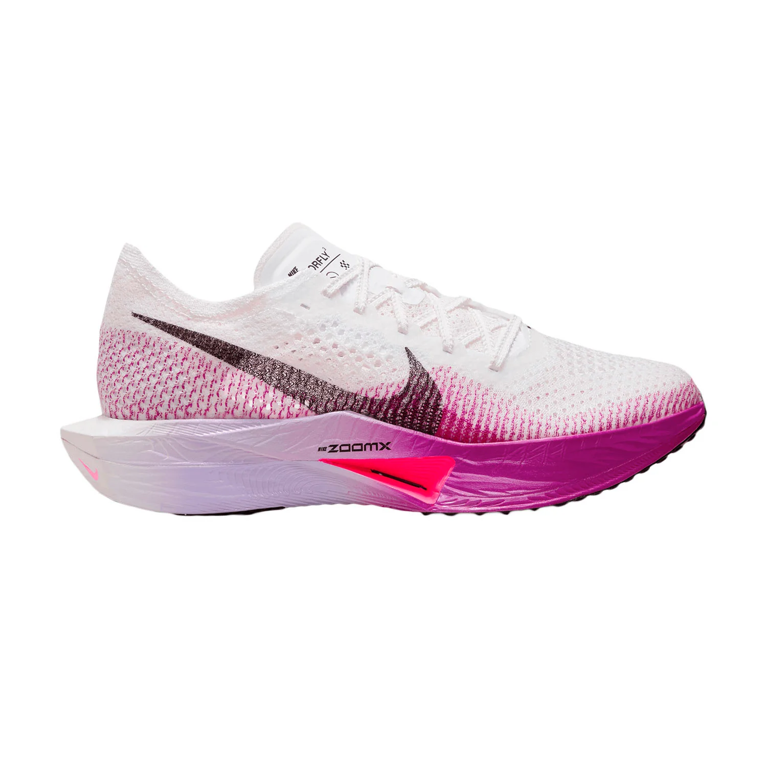 Men's Nike ZoomX Vaporfly Next% 3, White/Black-Vivid Purple, 11.5 D Medium