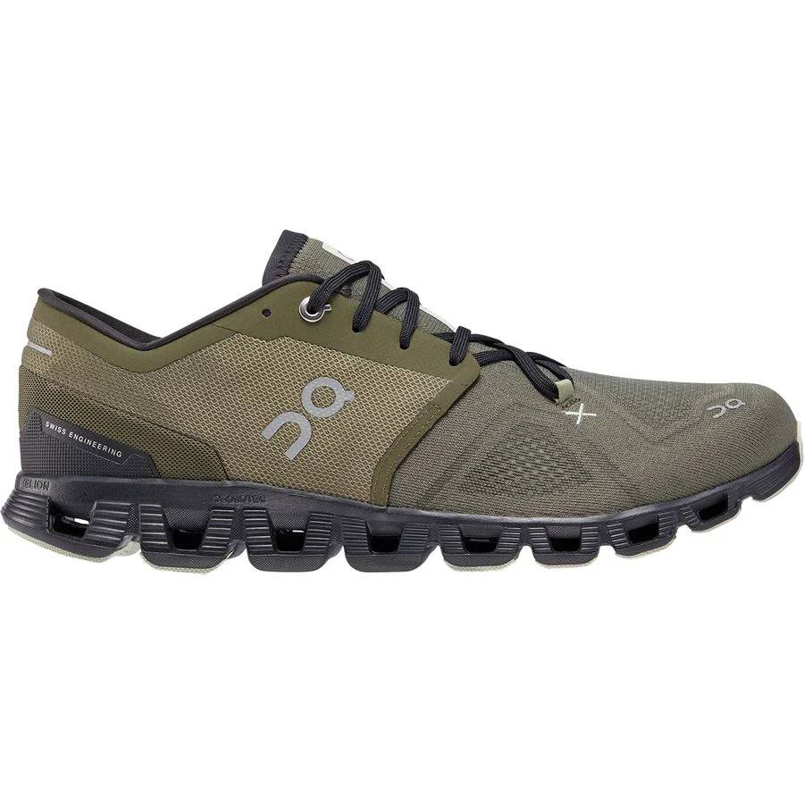 Men's On Cloud X 3, Olive/Reseda, 7 D Medium