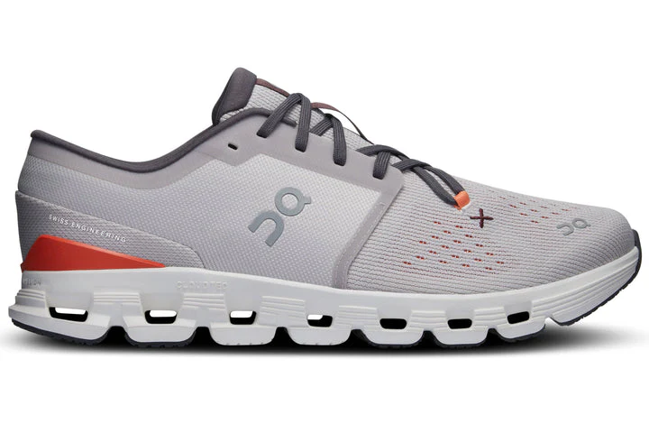 Men's On Cloud X 4, Silver/Flame, 11 D Medium