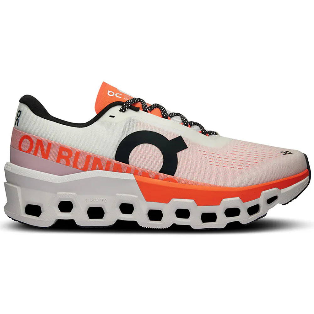 Men's On Cloudmonster 2, White/Flame, 12 D Medium