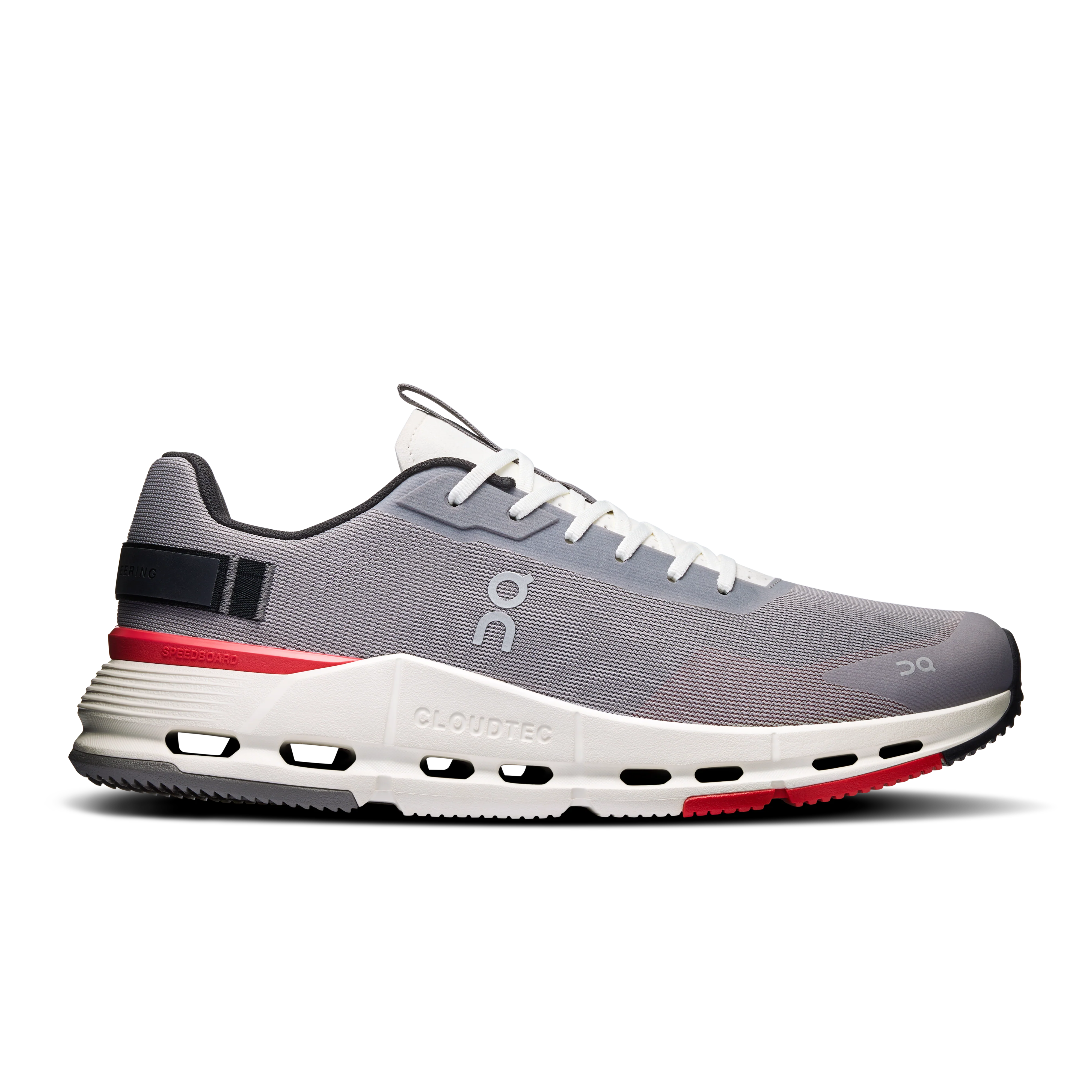 Men's On Cloudnova Form 2, Fog/Red, 7.5 D Medium