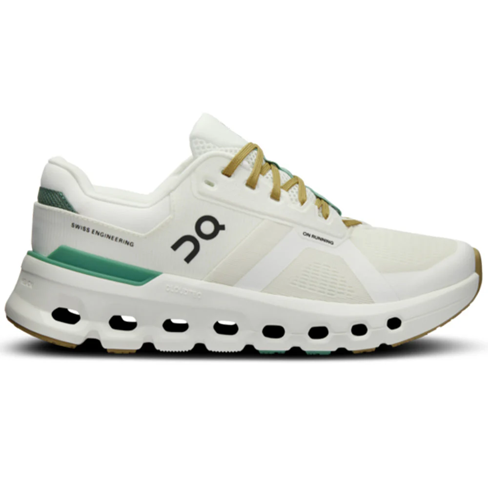 Men's On Cloudrunner 2, White/Green, 11 D Medium