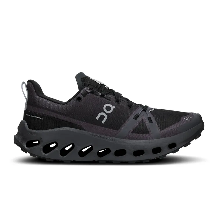 Men's On Cloudsurfer Trail Waterproof, Black/Eclipse, 7 D Medium