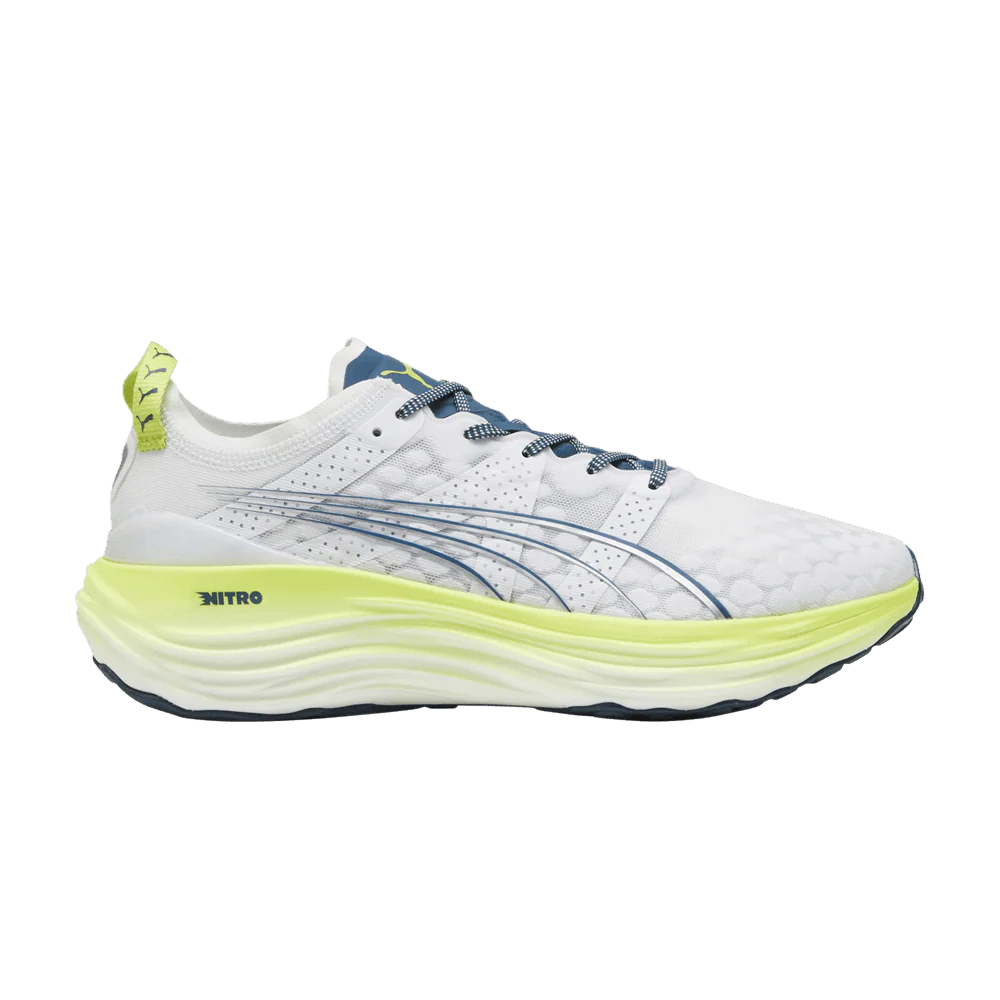 Men's Puma ForeverRun Nitro, White/Ocean Tropic/Lime Pow, 8.5 D Medium