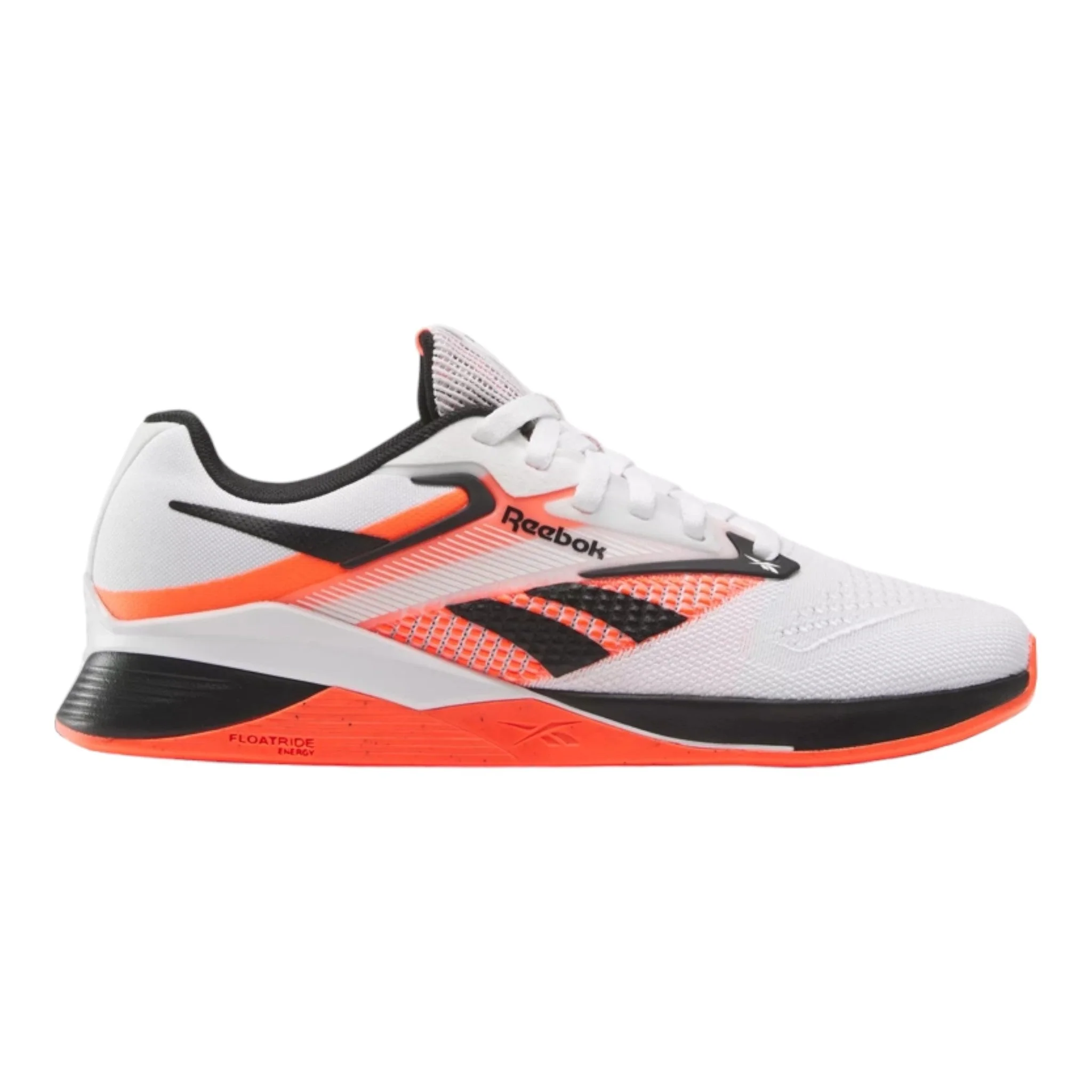 Men's Reebok Nano X4, Black/Footwear White/Orange Flare, 8.5 D Medium