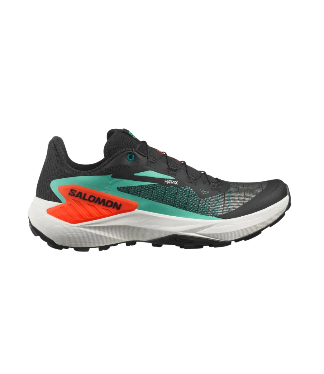 Men's Salomon Genesis, Black/Electric Green/Cherry Tomato, 11 D Medium