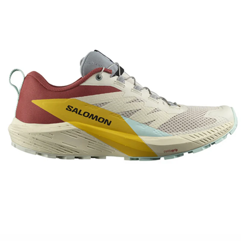 Men's Salomon Sense Ride 5, Rainy Day/Hot Sauce/Freesia, 9.5 D Medium