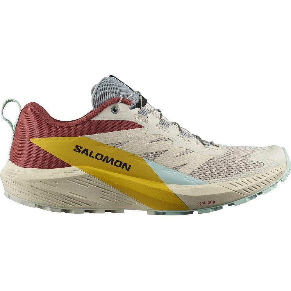 Men's Salomon Sense Ride 5, Rainy Day/Hot Sauce/Freesia, 10.5 D Medium