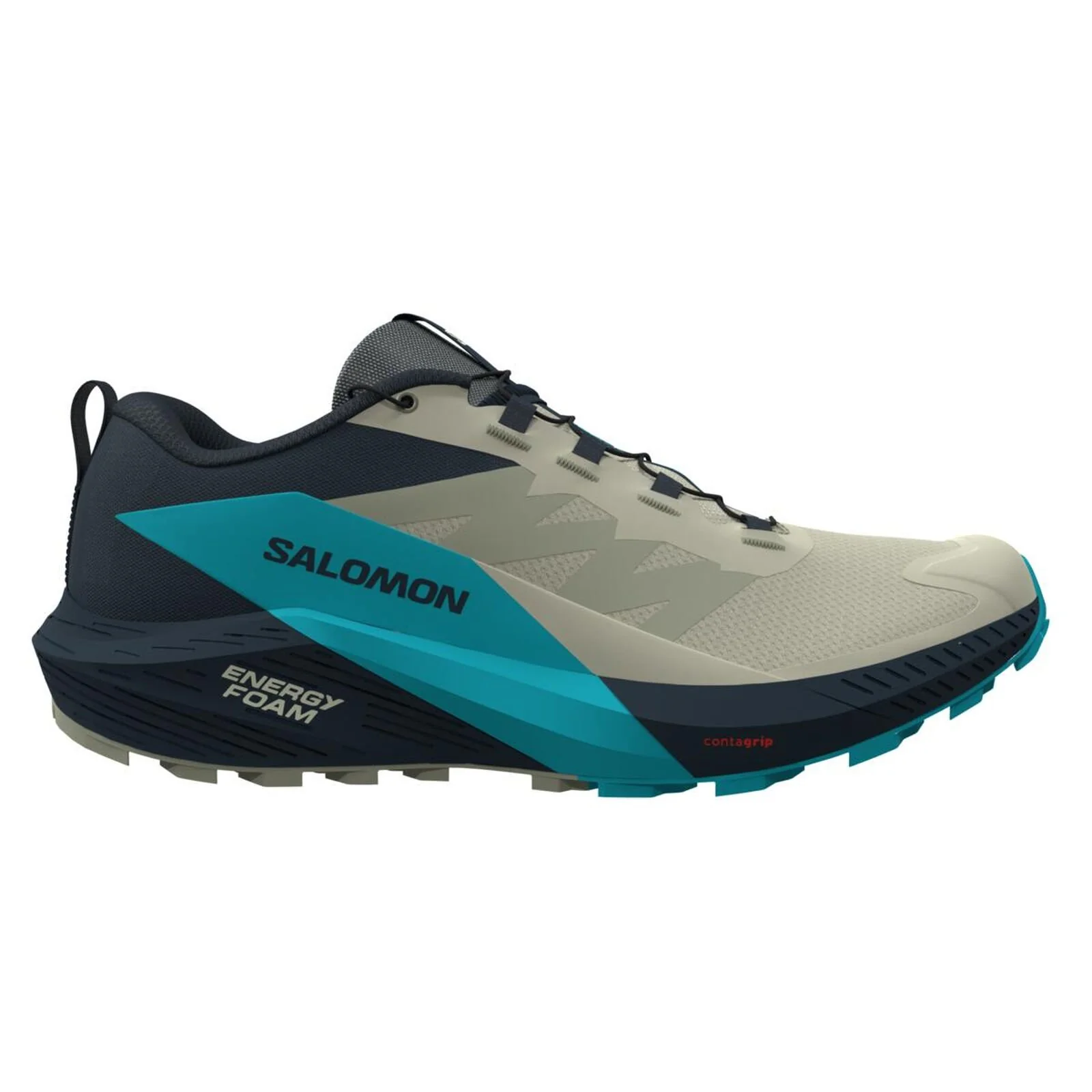 Men's Salomon Sense Ride 5, Alfalfa/Carbon/Peacock Blue, 9.5 D Medium