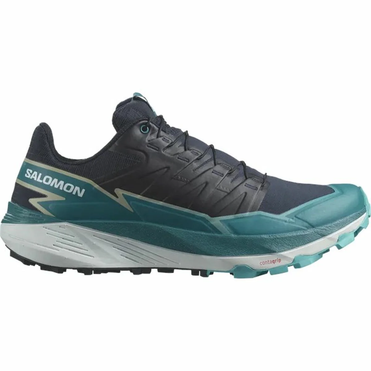 Men's Salomon Thundercross, Carbon/Tahitian Tide/Peacock Blue, 11.5 D Medium