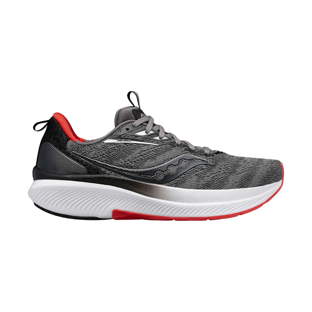 Men's Saucony Echelon 9, Charcoal/Red Sky, 9 D Medium