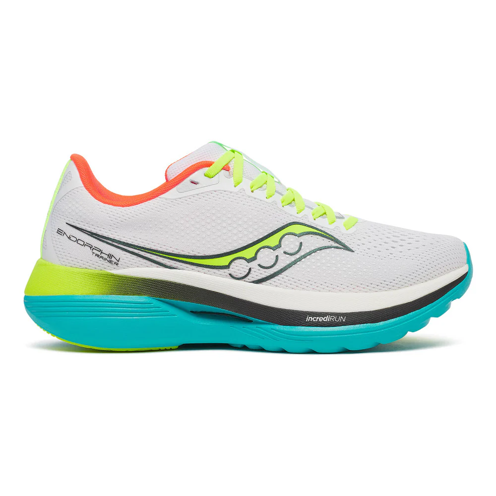 Men's Saucony Endorphin Trainer, White/Mutant, 9 D Medium