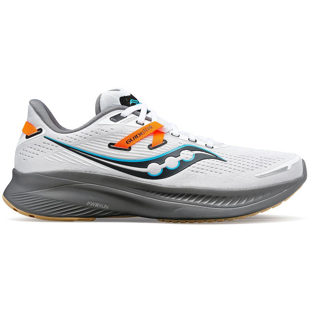 Men's Saucony Guide 16, White/Gravel, 12 D Medium