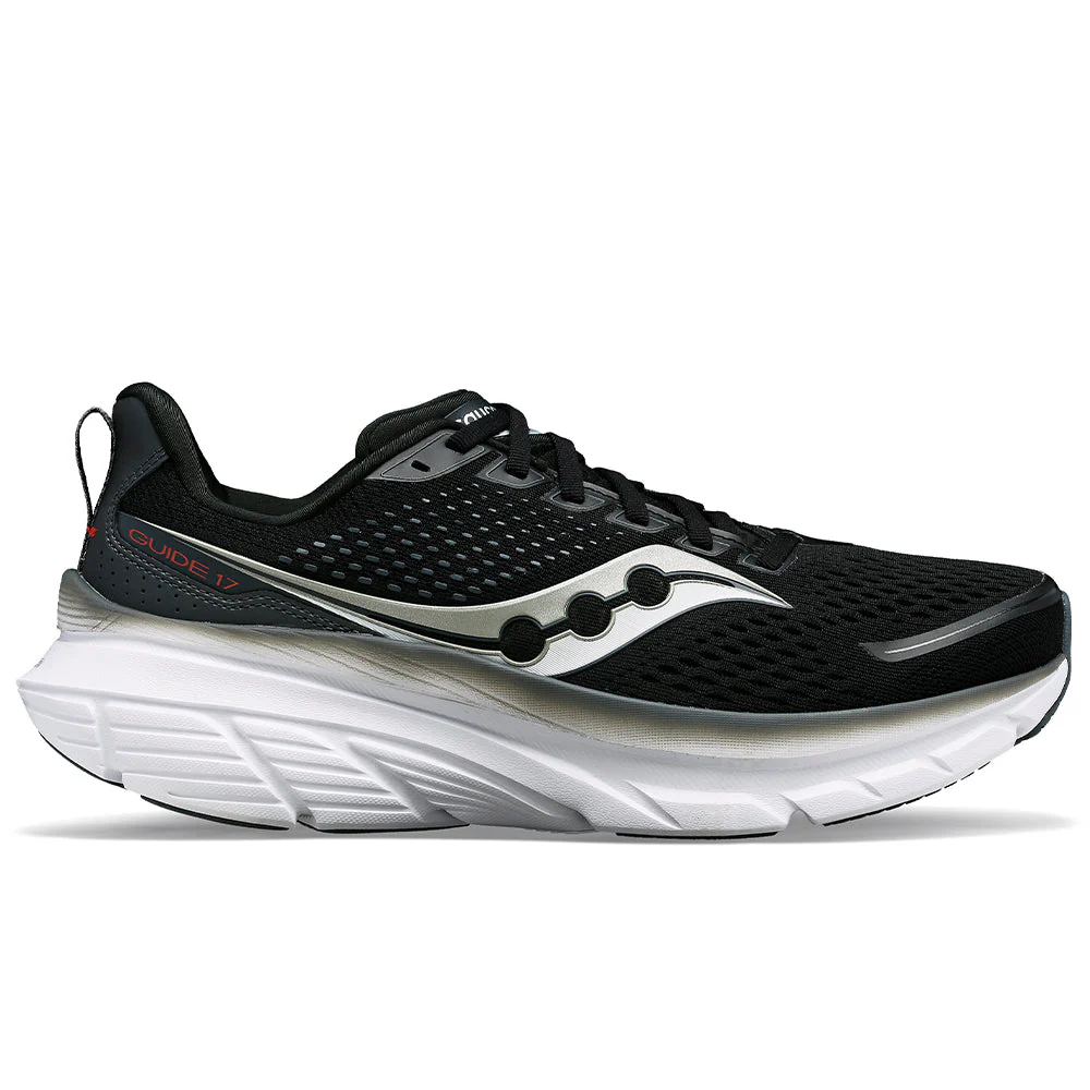 Men's Saucony Guide 17, Black/Shadow, 9.5 4E Extra Wide