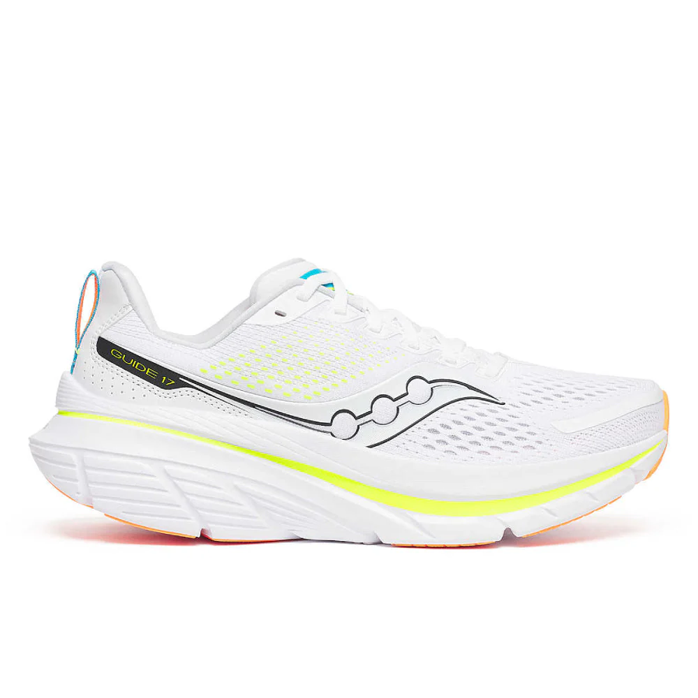 Men's Saucony Guide 17, White/Black, 13 D Medium