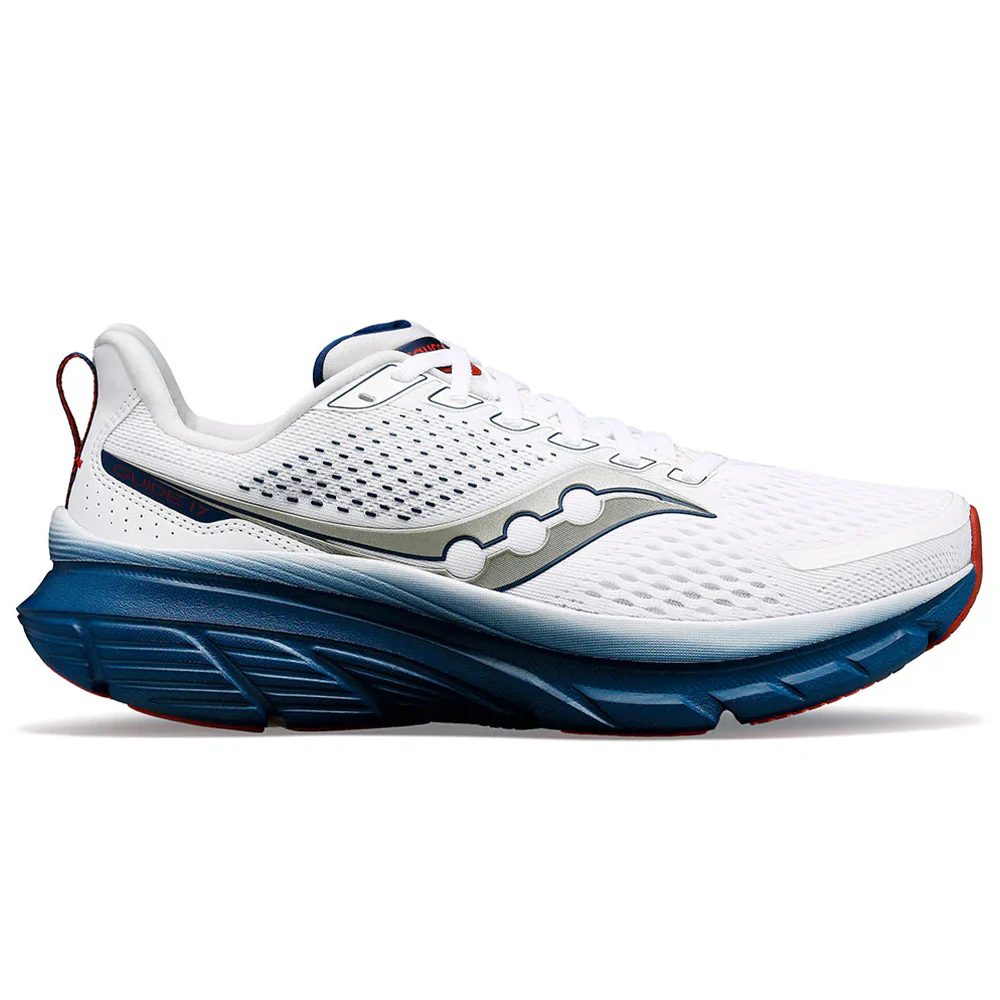 Men's Saucony Guide 17, White/Navy, 11 D Medium