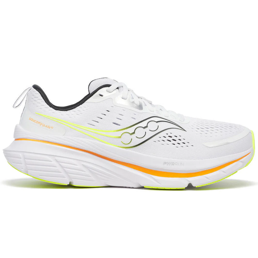 Men's Saucony Guide 18, White/Peel, 10.5 D Medium