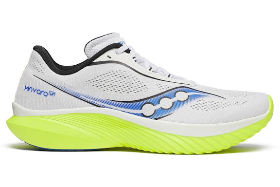 Men's Saucony Kinvara 15, White/Citron, 11 D Medium