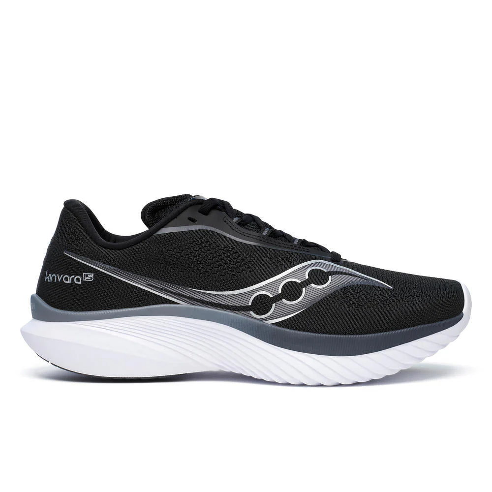 Men's Saucony Kinvara 15, Black/White, 9.5 D Medium
