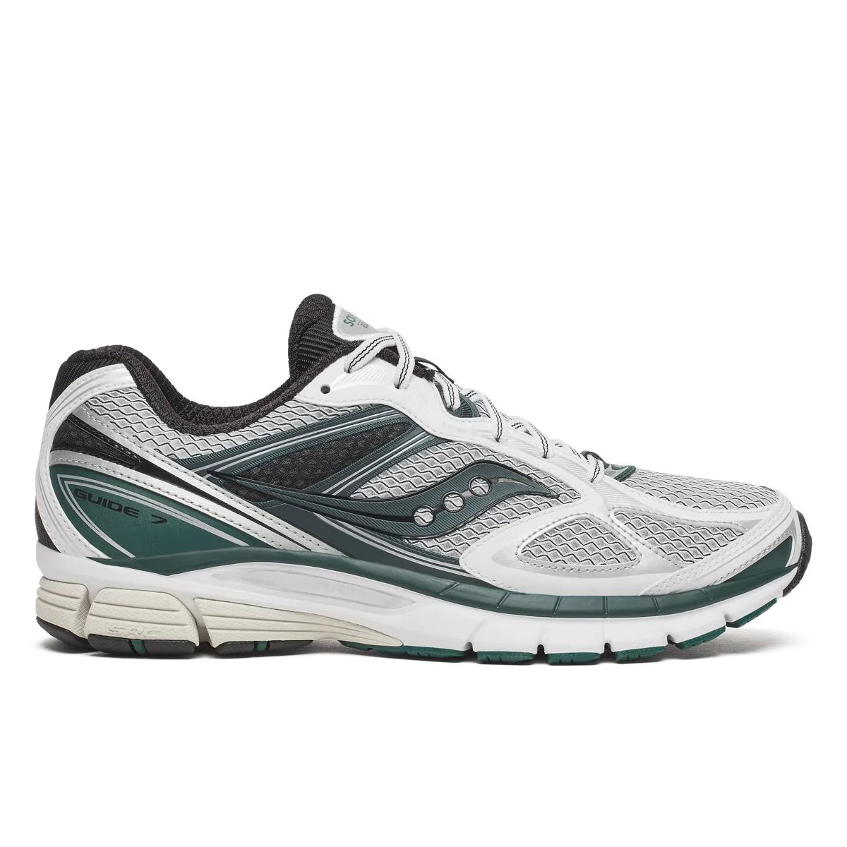 Men's Saucony ProGrid Guide 7, White/Pine, 13 D Medium