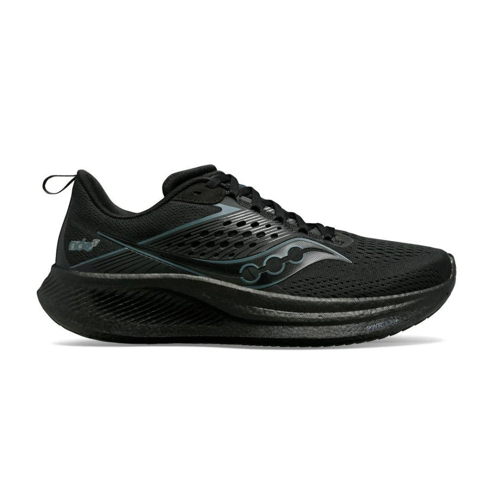 Men's Saucony Ride 17, Triple Black, 12 D Medium