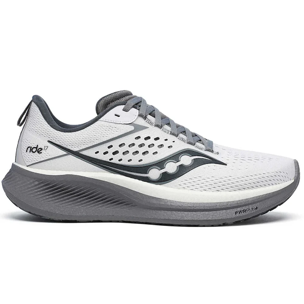 Men's Saucony Ride 17, White/Black, 11 D Medium