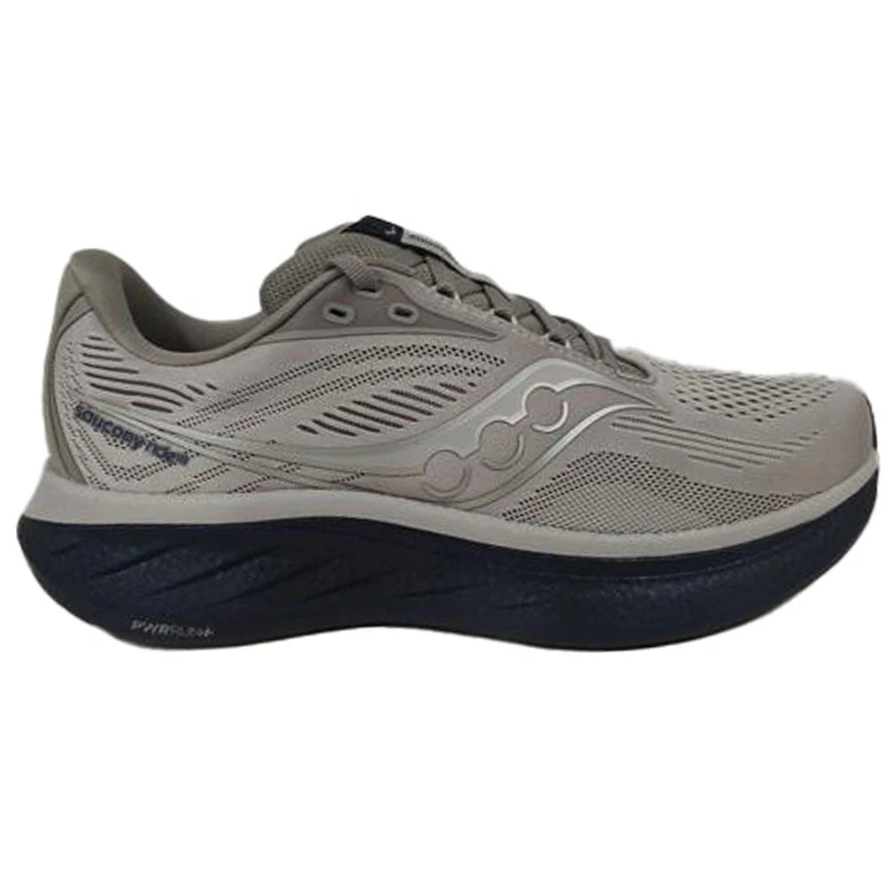 Men's Saucony Ride 18, Dove/Navy, 13 D Medium