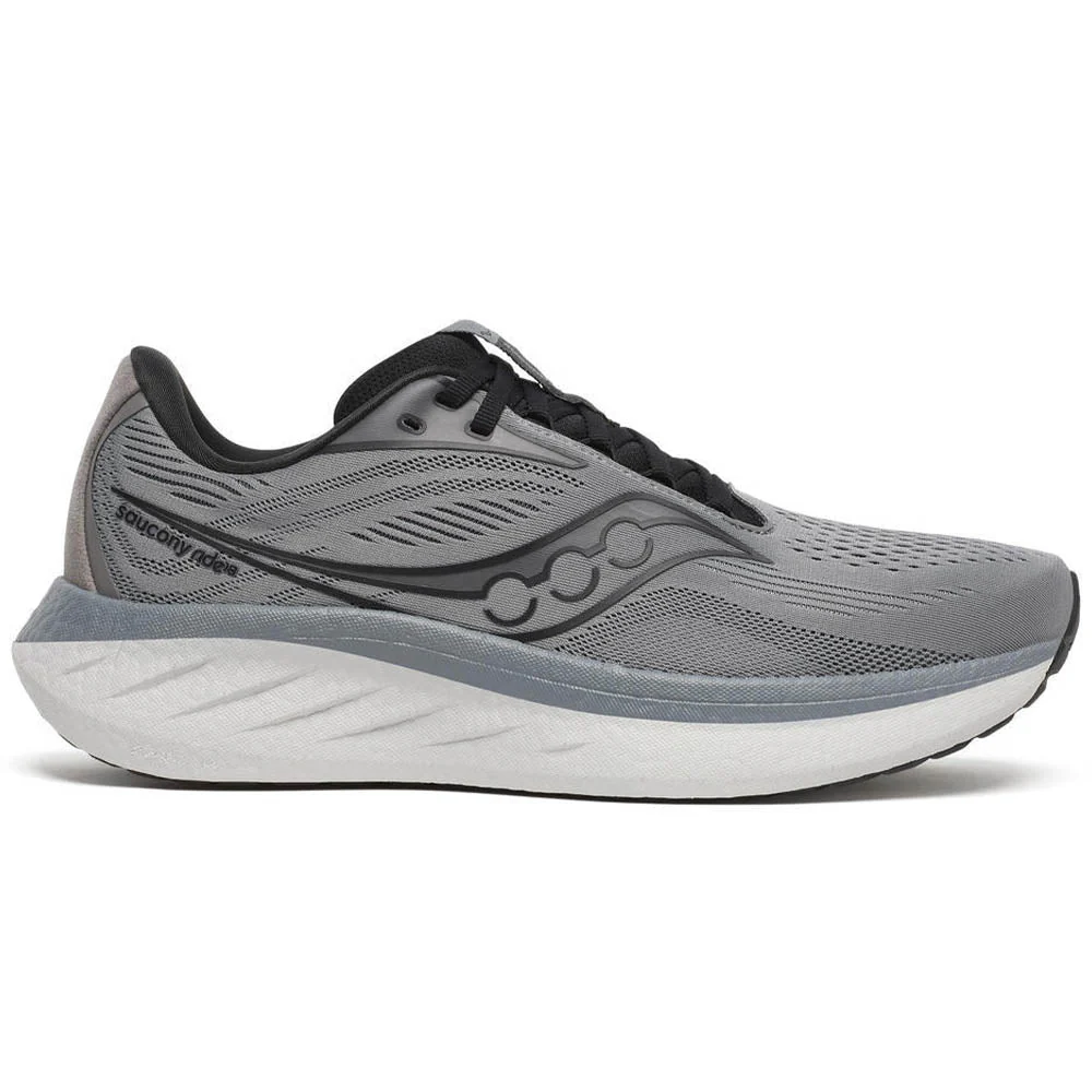 Men's Saucony Ride 18, Cinder/Black, 12.5 D Medium