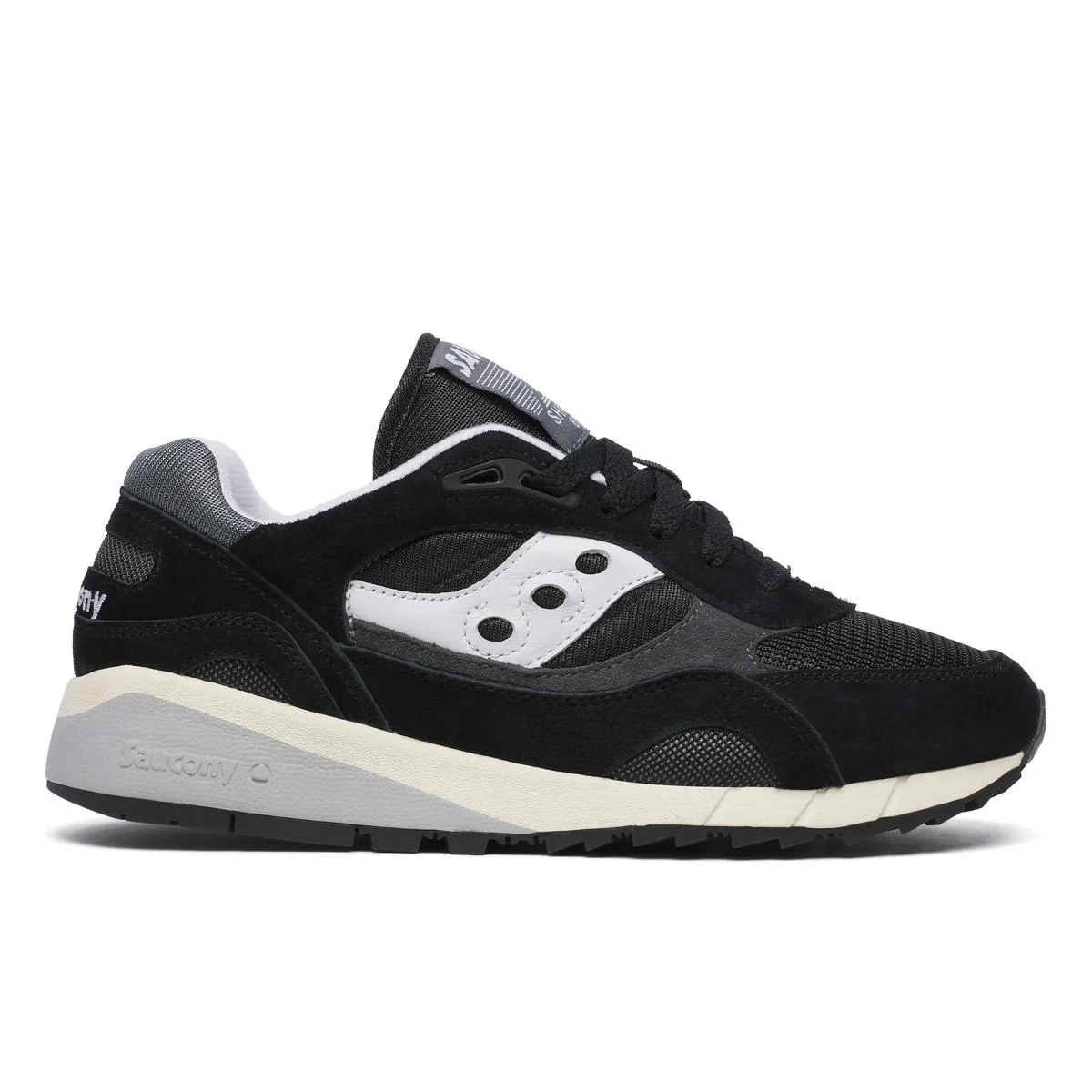 Men's Saucony Shadow 6000, Black/Grey, 5.5 D Medium