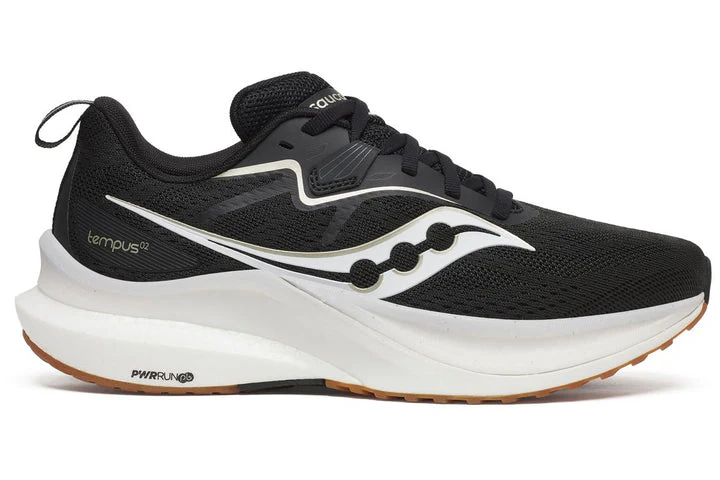 Men's Saucony Tempus 2, Black/White, 9 D Medium