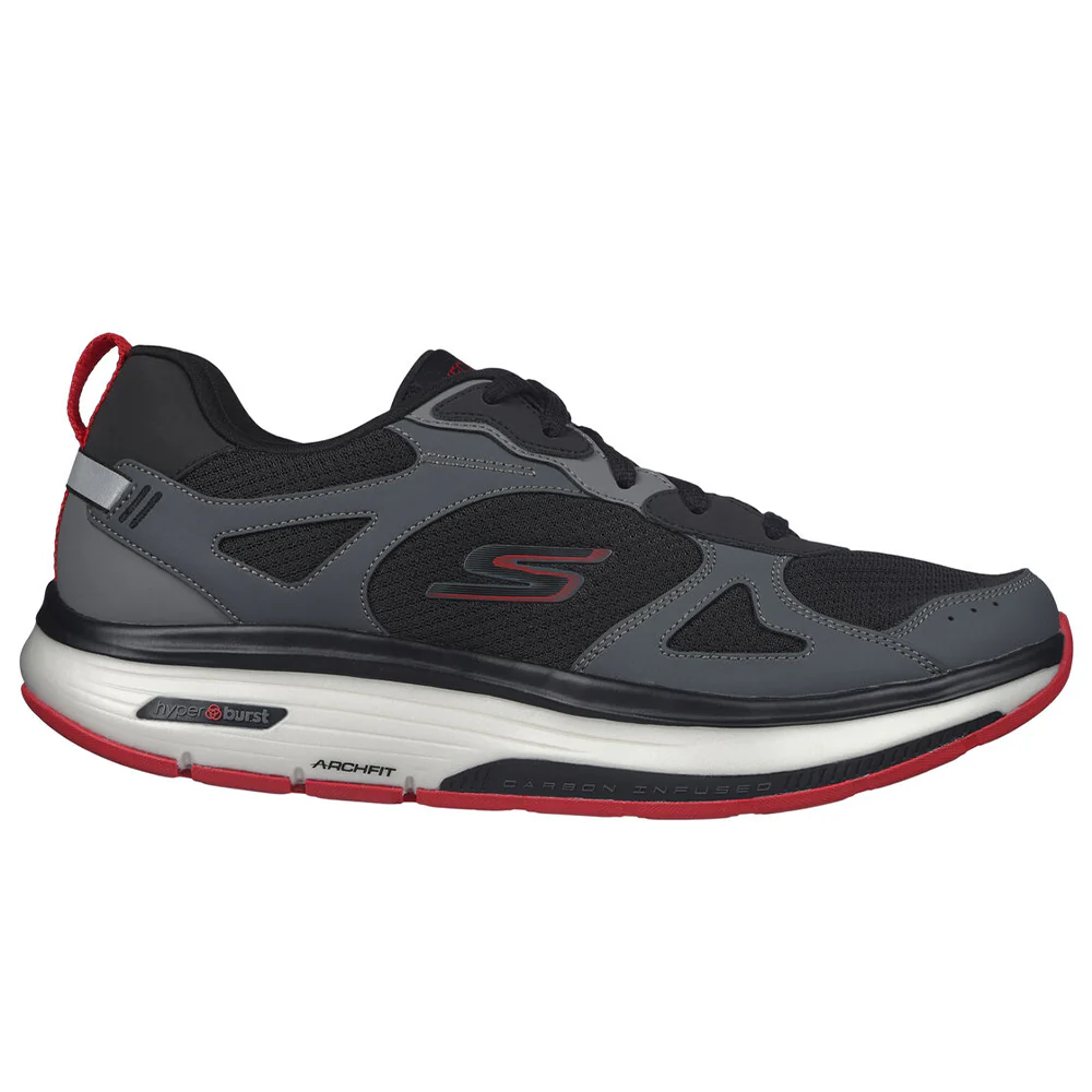 Men's Skechers Go Walk Workout Walker, Black/Grey, 9 D Medium